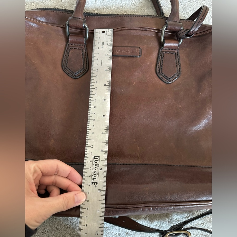 Frye Brown Leather Satchel Bag with Shoulder Strap - Picture 13 of 13